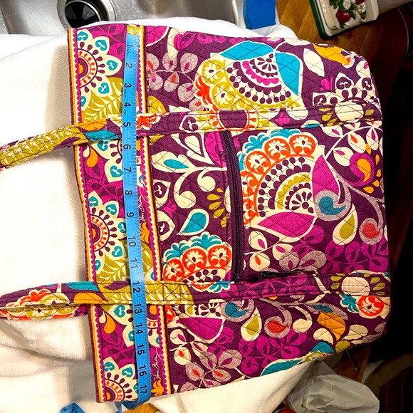 Vera Bradley “Plum Crazy” Villager Tote w/Matching Wallet - Picture 6 of 16